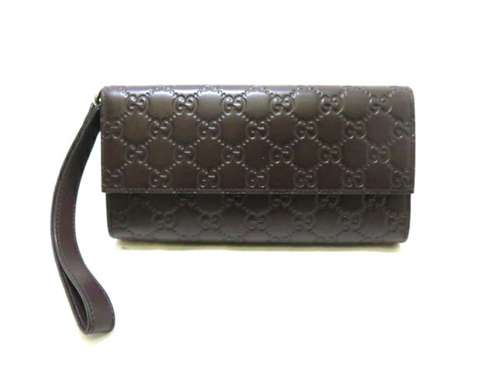 Gucci Case Wallet Gucci Guccissima Travel Dark Brown Calfskin SJ